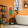Relaxdays Porte-Serviettes Mural 3 Barres, Salle de Bain, Tablette étagère, Support Serviettes, 40 x 38 x 25 cm, Blanc