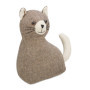 relaxdays Butoir de Porte Chat, Amortisseur Lourd en Tissu, rempli de Sable, cale Sol, HxLxP: 25,5 x 22 x 10 cm, Marron