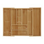 Relaxdays Range-couvert, bambou, extensible, organiseur pour tiroir, séparateur, HLP 6,5x57,5x43 cm, nature