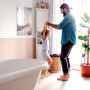 relaxdays Miroir sans Cadre, Glace Murale 40x60 cm, Format Portrait et Paysage, facettes pour Salle de Bain, Clair