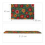 Relaxdays Paillasson Coco, Tapis d’entrée Motif Fleurs, 40x60 cm, antidérapant, résistant, intérieur, extérieur, coloré, 1 unité