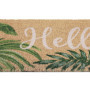 Relaxdays Paillasson Coco, Inscription Hello, résistant aux intempéries, 40x60 cm, intérieur et extérieur, Naturel/Vert