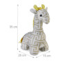 Relaxdays Butoir de Porte Girafe, Tissu, à Poser au Sol, rempli de Sable, intérieur, HxLxP : 35x15x25 cm, Blanc/Beige