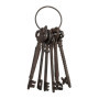 Relaxdays Trousseau de 6 clés décoratif pour Le Jardin, Design nostalgique/Vintage, en Fonte de Fer, Marron