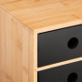 Relaxdays Organisateur Bureau, 3 tiroirs, Bambou & MDF, HxLxP : 21x15x20 cm, Rangement pour ustensiles, Nature - Noir