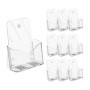 Relaxdays Présentoir à Prospectus Format A5, Lot de 10, Acrylique, Mural ou à Poser, HxLxP : 20x17,5x8,5 cm, Transparent