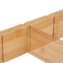 Relaxdays Séparateur pour Le tiroir, 18 pièces, 6 séparateurs avec Longueur réglable Entre 43,5 et 57 cm, Bambou, Nature