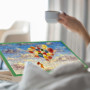 Relaxdays Plateau pour Puzzle allant jusqu'à 1 000 pièces, Ergonomique, 4 tiroirs, Bois de pin, Nature et Vert