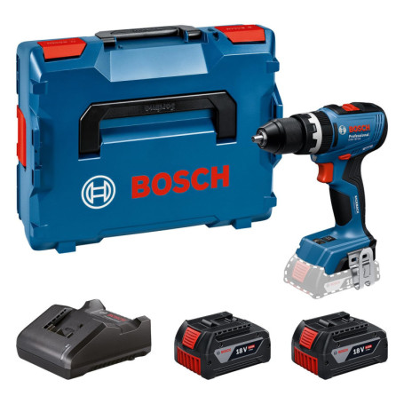 Bosch Professional 18V System perceuse-visseuse sans-fil GSB 18V-65 (incl 2x GBA 2.0Ah, chargeur GAL 18V-40, 1 set de tournevis,