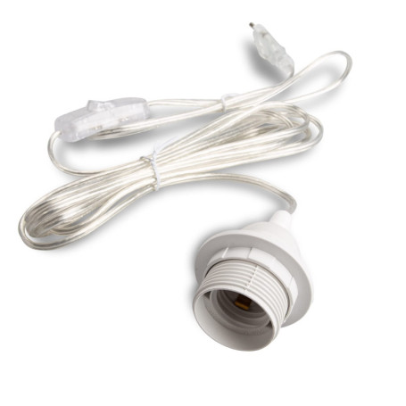 Douille de lampe E27 avec interrupteur et câble d'alimentation 3,5 m - Transparent