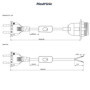 Douille de lampe E27 avec interrupteur et câble d'alimentation 3,5 m - Transparent