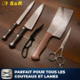 S&R Pierre à Aiguiser Couteaux 1000/4000 + Pierre Affuter Grain 120/240 + Guide d'angle. 100% Coridon. Pour Couteaux, Ciseaux, B