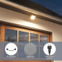 ledscom.de 2 pièces Projecteur de jardin LED FLIN pour l'extérieur, IP66, prise, gris, 11,5 W, 837lm, blanc chaud