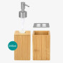 Navaris Set Accessoires Salle de Bain - 3X Accessoire pour Salle de Bain en Bambou - Porte-Brosse à dent - Distributeur de Savon