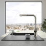 Robinetterie Villeroy & Boch Subway Style Shower, haute pression, robinet avec douchette extractible et fonction de commutation,