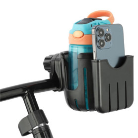 Navaris Porte Gobelet Universel pour Poussette - Support Telephone Poussette Yoyo Parapluie Pliante - Accessoire Bebe Polyvalent