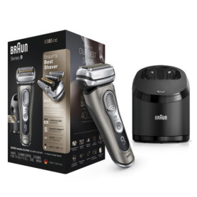 Braun Series 9 9385cc Dernière Génération, Rasoir Électrique Barbe Homme, Station Clean&Charge, Étui Cuir, Graphite