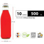 slkfactory 10 des Bouteilles en Verre de 500 ML vides Bouteilles de jus de