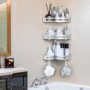 Yorbay Lot de 3 Etagères de Douche en Aluminium avec Crochets sans Perçage Etagère d’Angle de Douche