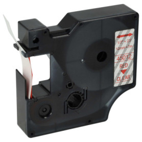 vhbw Ruban compatible avec Dymo LabelMaker PC2, PC imprimante d'étiquettes 7m x 12mm Rouge sur Transparent