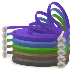 1aTTack.de Câble Réseau Cat6 Cat 6 Plat Flat Slim - 5X 3,0m - RJ45 Ethernet LAN DSL Routeur Modem - 5 Couleurs