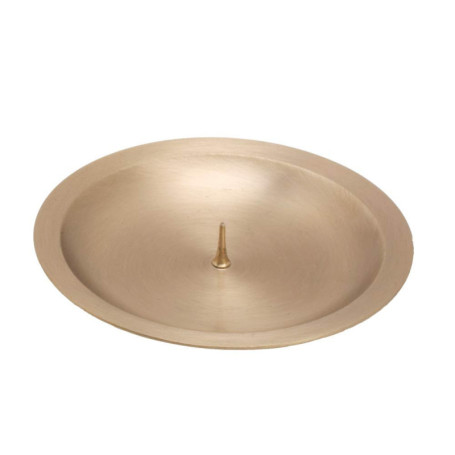 NKlaus Assiette à Bougie Ø 10cm avec épine 1cm Bougeoir Chandelier en Laiton Dessous-de-Plat Bougies de Communion Baptême 2812