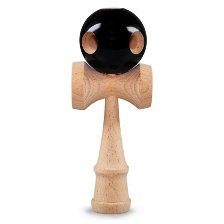 Ganzoo Kendama en Bois de hêtre véritable, Model Beginner Black, Japonais Jeu d'adresse