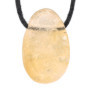 Lebensquelle Plus Pendentif en forme de goutte de citrine - Pierre roulée percée - Avec cordon en coton - Pendentif en pierre pr