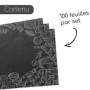 100 Sets de Table avec Motif Ardoise I Saison du Barbecue I DIN A3 carré I Set de Table en Papier I Design Moderne I Set de Tabl