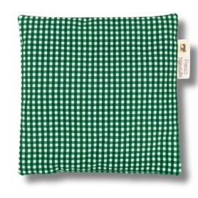 Franzis Nähstube I Oreiller en épeautre I 20x20cm I à carreaux vert I 100% coton I Oreillers en céréales I Soulagement de la dou