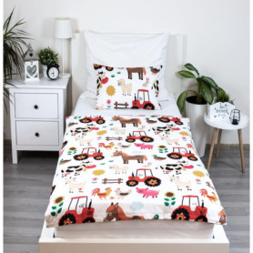 Theonoi Parure de lit enfant 100 x 135 cm - Pour petits enfants - Lit bébé - Parure de lit bébé - Housse de couette en coton - C