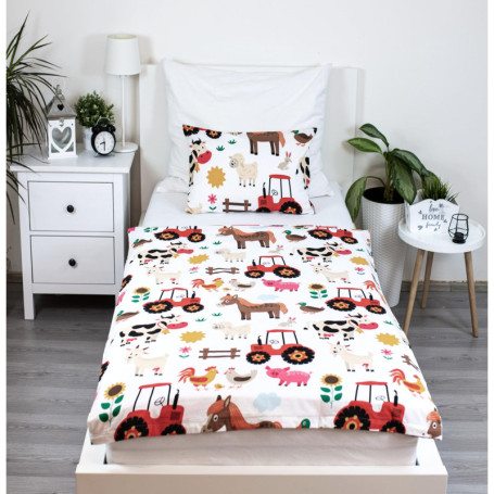 Theonoi Parure de lit enfant 100 x 135 cm - Pour petits enfants - Lit bébé - Parure de lit bébé - Housse de couette en coton - C