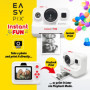 Easypix InstantFUN Appareil Photo instantané, Plaisir créatif pour Adultes et Enfants, Impression Thermique en Noir et Blanc, Pa