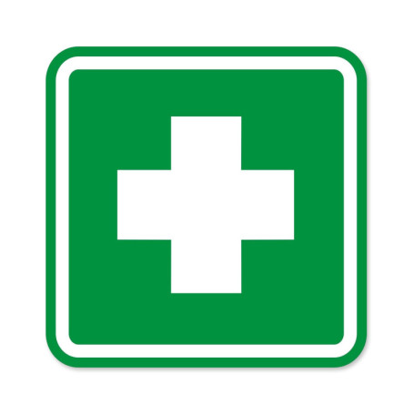 iSecur® autocollant trousse de premiers secours I 10x10cm I étiquette d'avertissement I boîte de premiers secours I adhésif exté