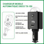 Technaxx Chargeur Voiture USB – Charge Rapide QC3.0 & USB-C avec Effet Disco LED Sonore – Chargeur Allume-Cigare 12V avec Batter