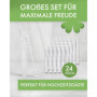 24 x tube à bulles de mariage avec poignée en forme de cœur - Tubes remplis