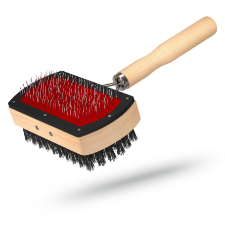 Brosse pour peau d’agneau et de mouton - Brosse à nettoyer universelle et solide - En bois - Brosse à picots également adaptée p