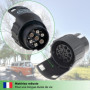 fouraces Adaptateur de remorque de 7 Broches vers 13 Broches - Noir - pour Voiture, remorque, Camion, Caravane, attelage