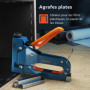 Presch Kit d'agrafeuse manuelle professionnelle - Agrafeuse murale avec un assortiment de 600 agrafes pour le bois, le tissu, le
