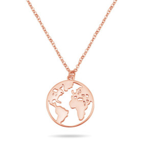 Nuoli® Collier avec pendentif en forme de globe du monde - En argent sterling 925 - Pour femme - 45 cm - Disponible en argent, o