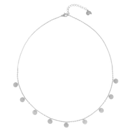 Happiness Boutique Femmes Collier Multi Cercles en Couleur Argent | Collier avec Pendentifs Disque Rond