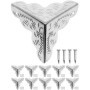 FUXXER Lot de 10 protections d'angle pour meubles antiques Argenté 25 x 25 mm