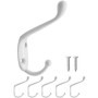 Fuxxer Lot de 5 crochets classiques pour porte-manteau, serviettes, vêtements - Blanc