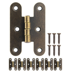 FUXXER Lot de 6 charnières classiques en métal bronze antique vintage 55 x 37 mm
