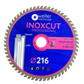 WELLERWERKZEUGE I Profi INOXCUT Lame de scie circulaire 216 x 30 mm pour acier, acier inoxydable et métaux non ferreux