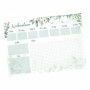 Sous-main A3 eucalyptus avec planificateur hebdomadaire - Liste de tâches - 50 feuilles - Vert - Bloc-notes à déchirer