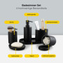DELUXXOO® Lot d'accessoires de salle de bain 6 pièces de qualité supérieure,Noir mat,Pour salle de bain et décoration,Distribute