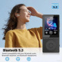 Lecteur MP3 64 Go, MP3 Bluetooth 5.3 avec Haut-Parleurs, Lecteur Musique, Enregistreur Vocal, Radio FM, Chaîne Hi-FI, Écouteurs,