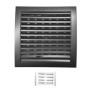 H&C VENT Grille Aeration 150x150mm Ø 100mm Noir avec Curseur Moustiquaire │ Evacuation Caches Tuyau Ventilateur │ d'Extraction V