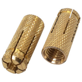 SKIR'CO Lot de 15 chevilles en laiton M12 x 38 mm, manchon de boulon, chevilles murales d'expansion, ancrage béton de maçonnerie